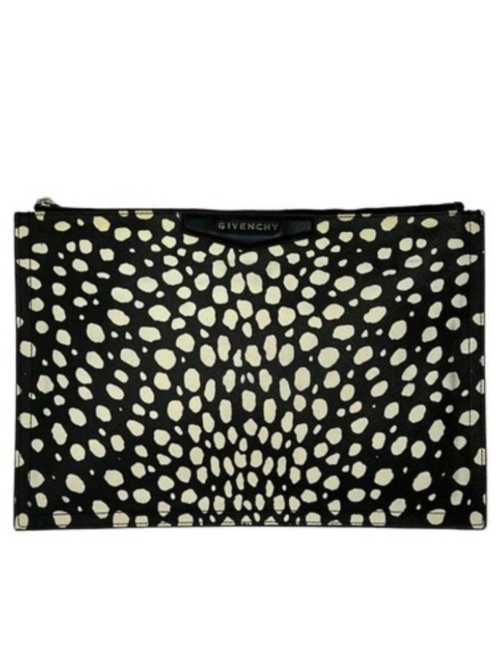 GIVENCHY Black Cream PVC Clutch Bag